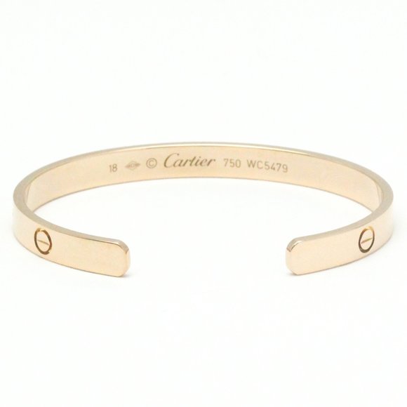 CARTIER Love Bracelet Open Bangle Pink Gold [18K] No Stone Bangle Pink Gold - Picture 4 of 9
